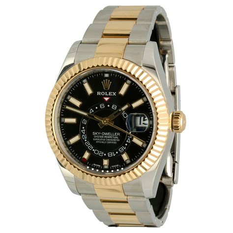 rolex sky dweller goud zwart|Rolex Sky-Dweller watch.